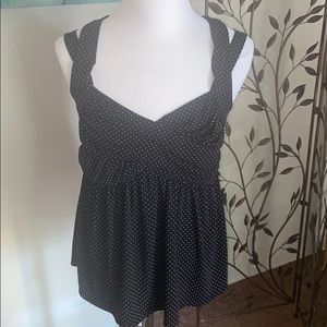 Torrid baby doll double strap blouse polkadot